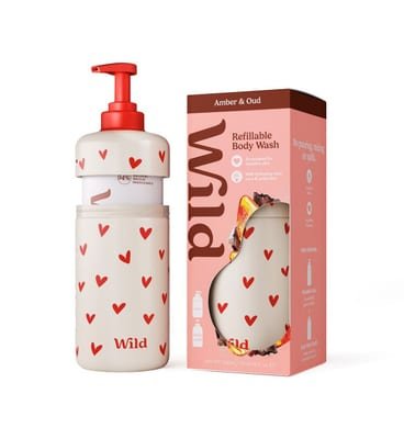 Wild Wild Love Heart Body Wash Case + Amber & Oud Refill 300ml