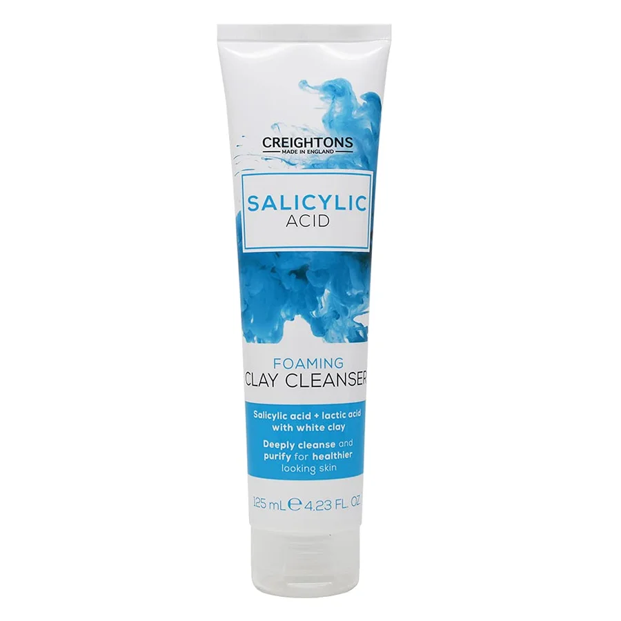 Creightons Salicylic Acid Creightons Salicylic Acid Foaming Clay Cleanser (125ml) - Contains Salicylic Acid & Lactic Acid with White Clay to Deeply Cleanse & Purify for Healthier Looking Skin. Dermatologically Tested