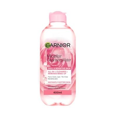 Garnier Garnier Micellar Rose Water Gentle Face Cleanser & Makeup Remover Cleanse Glow Formula 400ml