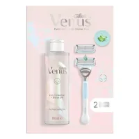 Gillette Gillette Venus For Pubic Hair & Skin Women's Razor 2 Blade Refills And 2In1 Shave Gel Cleanser