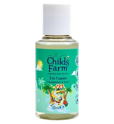 Child's Farm Childs Farm 3 In 1 Swim 50ml, Strawberry & Mint, Gentle Shampoo, Conditioner Body Wash For Kids, Babies Sensitive Skin