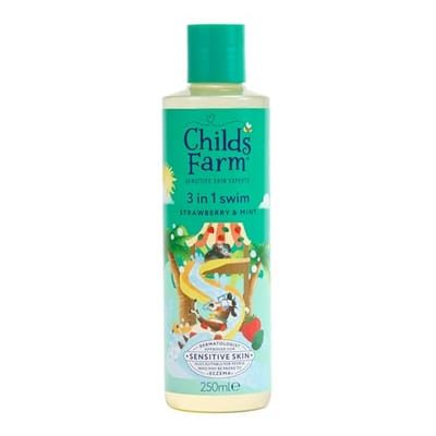 Child's Farm Childs Farm 3 In 1 Swim250 ml, Strawberry & Mint, Gentle Shampoo, Conditioner Body Wash For Kids, Babies Sensitive Skin, 250ml