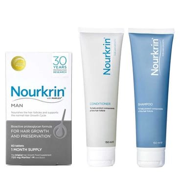 Nourkrin Nourkrin ® Man Bundle For Hair Preservation + Free Shampoo And Conditioner (12 Month Supply), 150ml