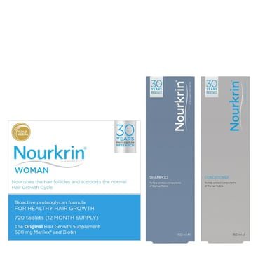 Nourkrin Nourkrin ® Woman Bundle For Hair Growth + Free Shampoo And Conditioner (12 Month Supply), 150ml