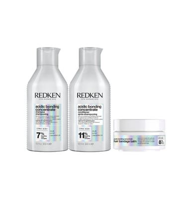 Redken Redken Acidic Bonding Concentrate Hair Bandage Balm 75ml, Shampoo 300Ml And Conditioner Bundle