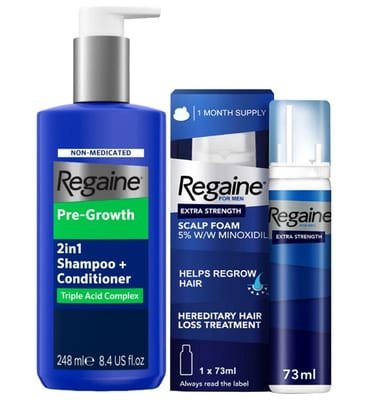 Regaine Regaine For Men Scalp Foam & Pre-Growth 2In1 Shampoo + Conditioner Bundle