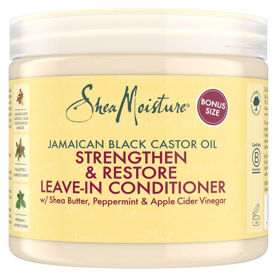 Shea Moisture Shea Moisture SheaMoisture Jamaican Black Castor Oil Leave-In Conditioner - Sulphate-Free with Shea Butter & Peppermint – Restores Moisture