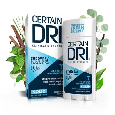 Certain Dri Certain Dri Antiperspirant Deodorant | Everyday Strength Clinical | All Day Protection Against Odor and Sweating | Solid |