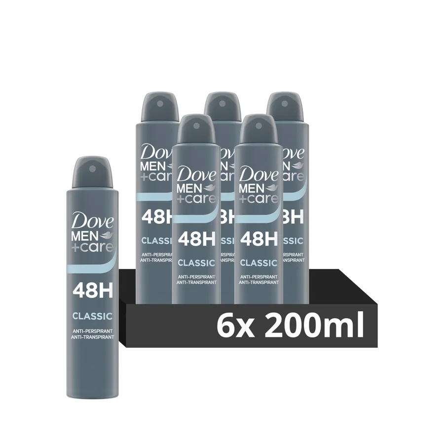 DOVE MEN + CARE DOVE MEN + CARE Dove Men+Care Classic Anti-Perspirant Aerosol Deodorant Spray with ¼ moisturising cream for 48 hour protection against sweat and odour 6x