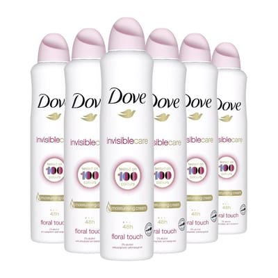 Dove Dove Invisible Care Anti-perspirant Aerosol pack of 6 with ¼ moisturising cream deodorant that leaves no white marks