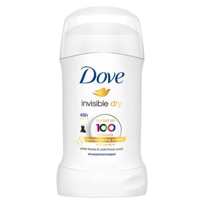 Dove Dove Invisible Dry Anti-Perspirant Cream Women's Deodorant Stick with ¼ moisturising cream & 100% natural caring oil for 48 hour odour protection