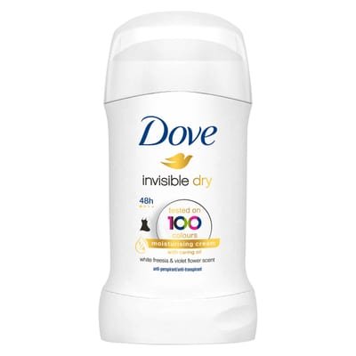 Dove Dove Invisible Dry Anti-Perspirant Cream Women's Deodorant Stick with ¼ moisturising cream & 100% natural caring oil for 48 hour odour protection
