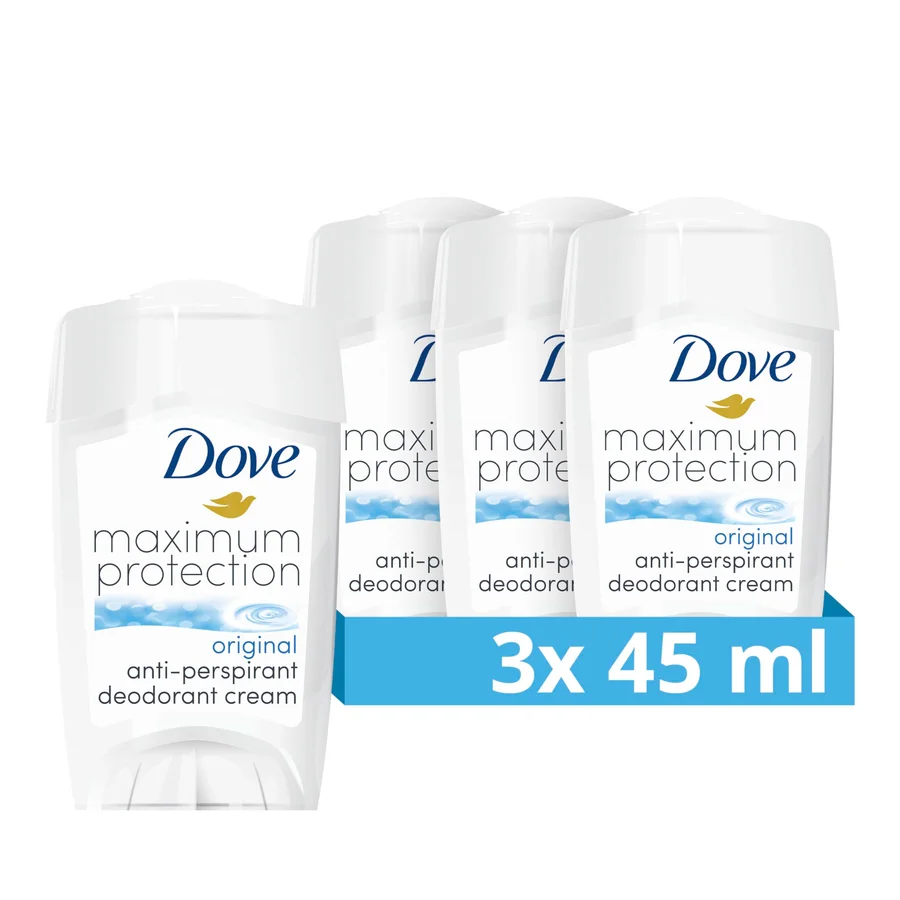 Dove Dove Maximum Protection Original Clean Anti-perspirant Cream Stick with ¼ moisturising cream our most effective deodorant 3x