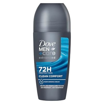 Dove Dove Men+Care Advanced Clean Comfort Anti-Perspirant Deodorant Roll On With Triple Action Technology For 72Hour Protection 50ml