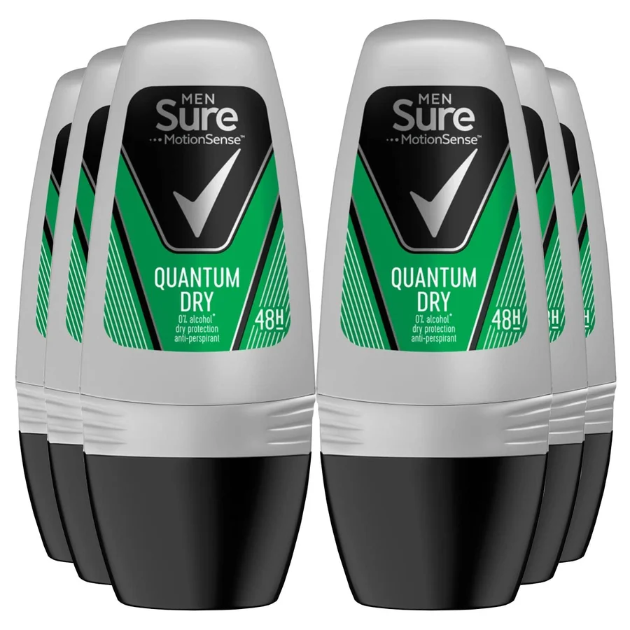 Dove Dove Sure Quantum Dry Anti-perspirant Roll On Pack Of 6 48h Protection Against Sweat And Odour MotionSense Technology Deodorant