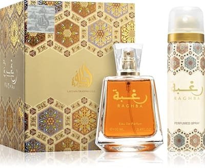 Lattafa Perfumes Lattafa Perfumes Raghba Gift Set 100ml EDP + 50ml Deodorant Spray