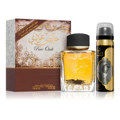 Lattafa Lattafa Pure Oudi (Khalis Oudi) 100ml EDP with Deodorant Gift Set