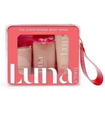 LUNA DAILY LUNA DAILY The Hydrating Everywhere Body Minis Kit 3 Step Microbiome And Ph-Balancing Care Routine Wash Spray To Wipe & Deodorant