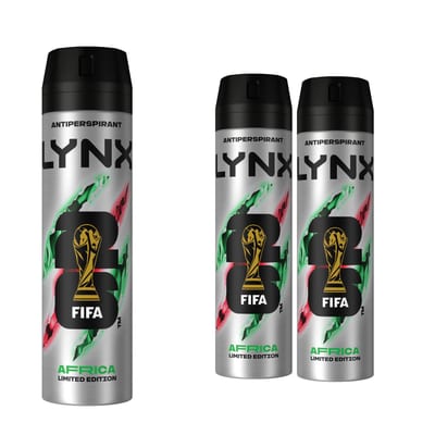 Lynx Lynx Africa 72 hour protection against odour and wetness Anti-perspirant Deodorant Spray no fuss aerosol for all-day freshness 200 ml pack of 3 - Packaging May Vary