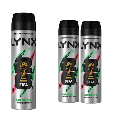 Lynx Lynx Africa 72 hour protection against odour and wetness Anti-perspirant Deodorant Spray no fuss aerosol for all-day freshness 200 ml pack of 3 - Packaging May Vary