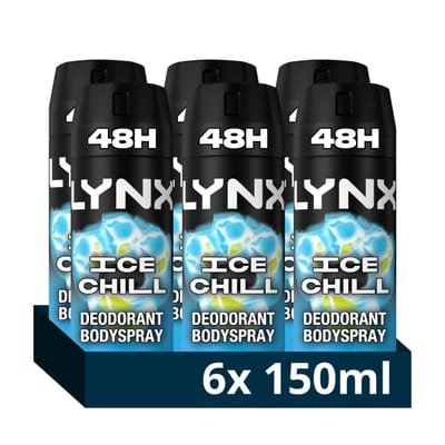 Lynx Lynx Ice Chill Aerosol Body Spray Men's Deodorant Spray with an iced mint & lemon scent for 48 hours of odour-busting