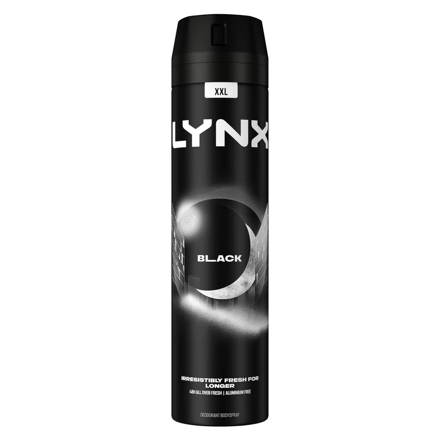 Lynx Lynx XXL Black 48 hours of odour-busting zinc tech Aerosol Bodyspray deodorant