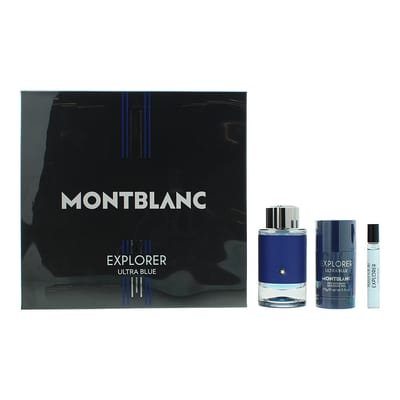 Montblanc Montblanc Explorer Ultra Blue 3 Piece Gift Set: Eau De Parfum 100ml - Eau De Parfum 7.5ml - Deodorant