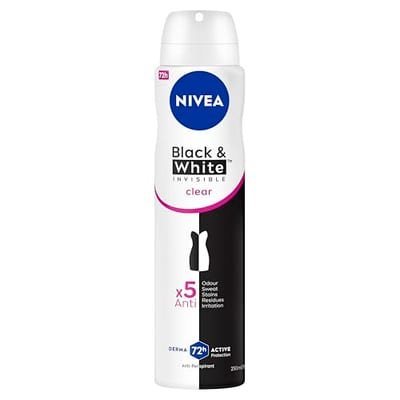 Nivea Nivea Anti-Perspirant Deodorant Spray, Black & White Original, 72H,250 ml, 250ml
