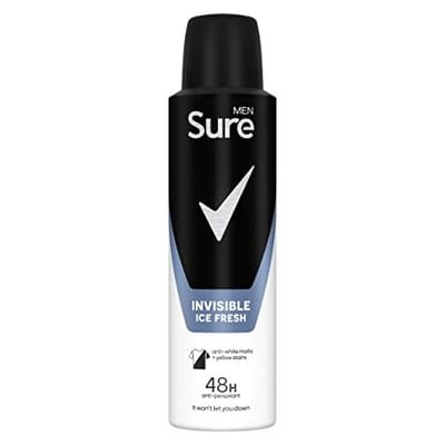 Sure Sure Anti-Perspirant Aerosol Invisible Ice Fresh Deodorant 150ml