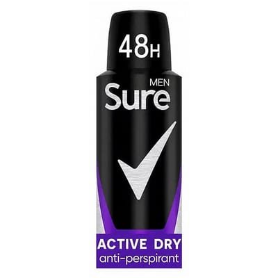 Sure Sure Men Antiperspirant Aerosol Active Dry 150 ml