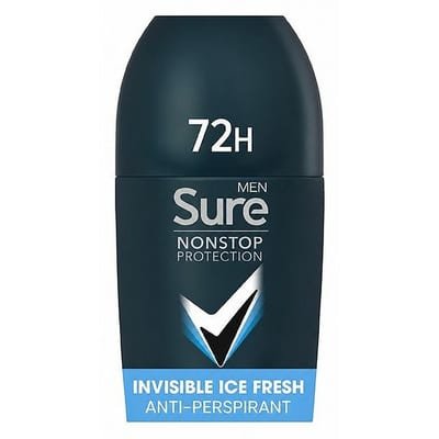 Sure Sure Men Nonstop Invisible Ice Fresh Antiperspirant Deodorant Roll On 50ml
