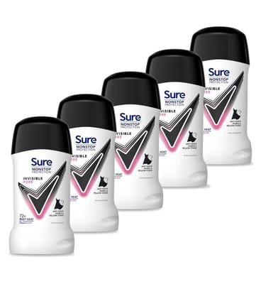 Sure Sure Women Invisible Pure Nonstop Protection Antiperspirant Deodorant Stick 5 X 50ml