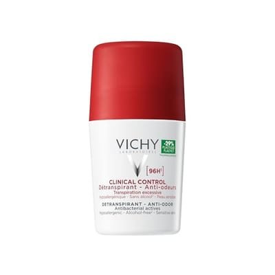 Vichy Vichy Deodorant 96H Clinical Control Anti-Perspirant Roll-On, Hypoallergenic, Suitable For Sensitive Skin 50ml