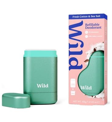 Wild Wild Aqua Case And Fresh Cotton & Sea Salt Deodorant Refill - Starter Pack