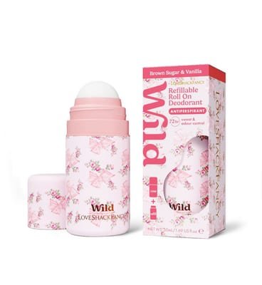 Wild Wild Love Shack Fancy Rosa Beaux Roll On Case And Brown Sugar & Vanilla Antiperspirant Refill 50ml