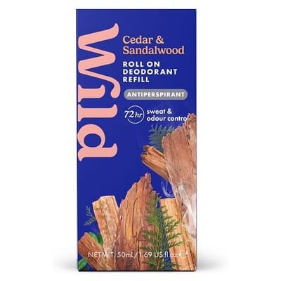 Wild Wild Men's Antiperspirant Sandalwood & Cedar Roll On Refill 50ml