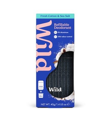 Wild Wild Men's Carbon Case + Fresh Cotton & Sea Salt Deodorant Refill 40g