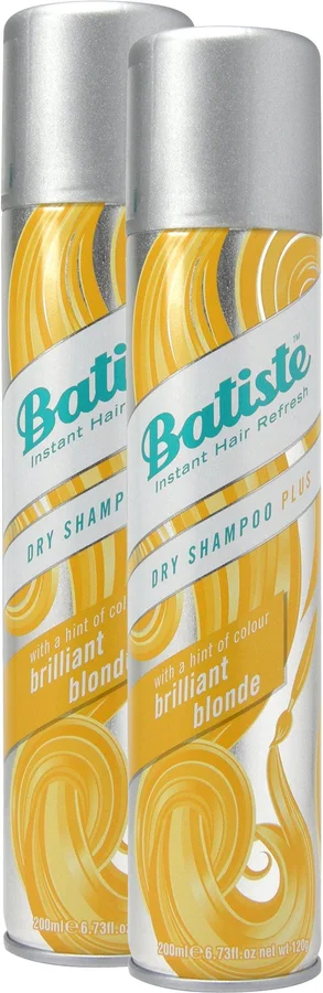 Batiste Batiste Dry Shampoo Dry Shampoo Brilliant Blonde with a hint of colour for blond hair Fresh Hair For All Hair Types 2 Pack (2 x