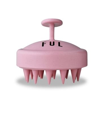 FUL FUL Scalp Massager Brush Pink – Silicone Exfoliator For Hair Growth, Flakes & Deep Cleansing