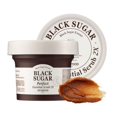 SKINFOOD 1957 SKINFOOD 1957 SKINFOOD Black Sugar Perfect Essential Scrub Facial Massage Exfoliator 210g (7.4 fl.oz.) - Removes Blackheads & Dead Skin Cells - Sugar Scrub for Men & Women