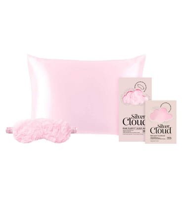 Silver Cloud Silver Cloud Pink Fluffy Eye Mask And Pillowcase