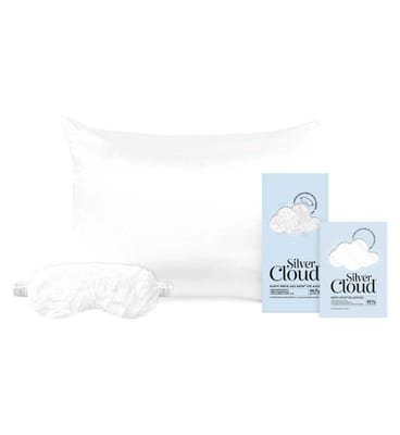 Silver Cloud Silver Cloud White Fluffy Eye Mask And Pillowcase