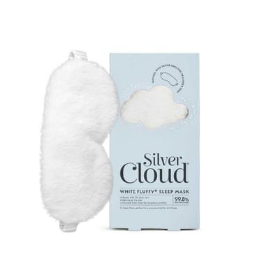 Silver Cloud Silver Cloud White Fluffy Satin Sleep Eye Mask