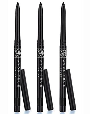 Avon Avon 3 x Glimmerstick Eyeliner in Blackest Black - Black