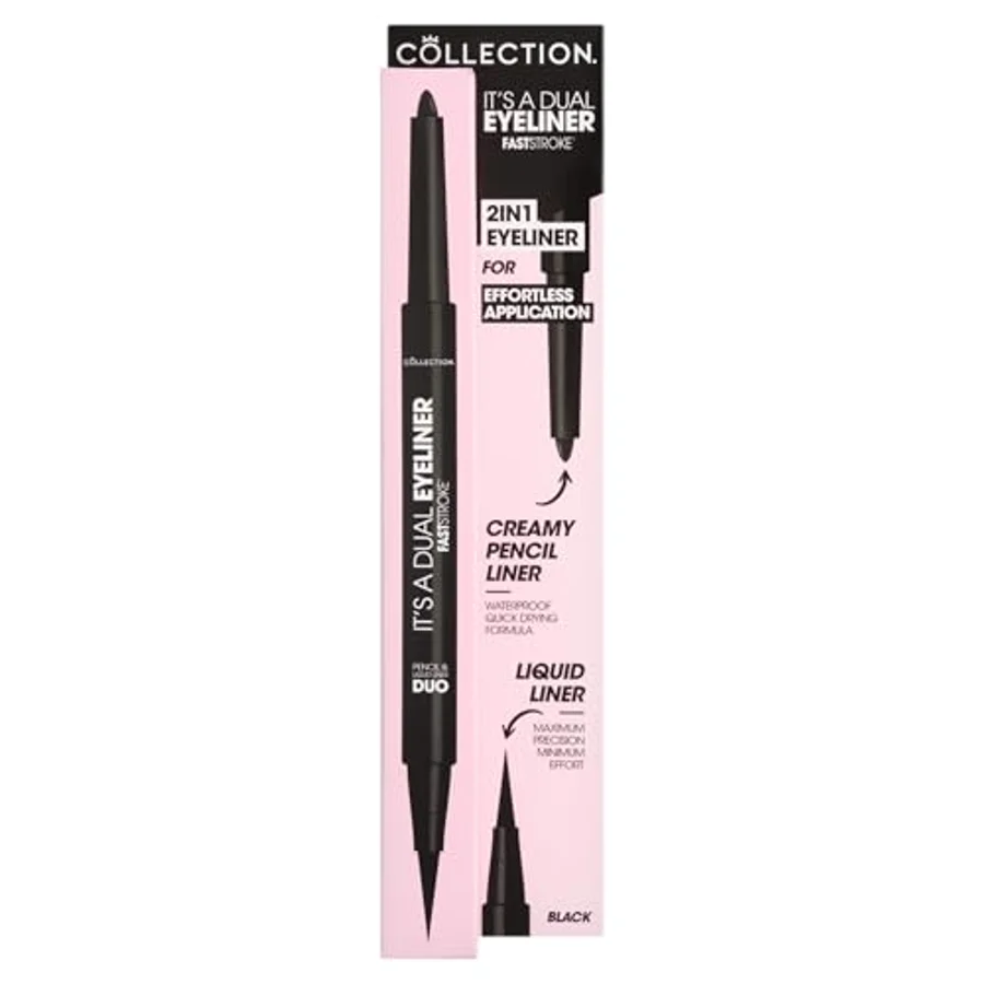 Collection Collection Fast Stroke Its A Dual Eyeliner Pencil And Felt Sh1 Black 0.3g