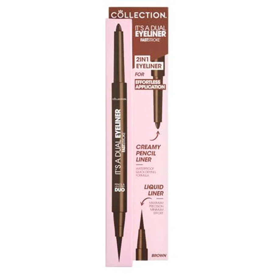 Collection Collection Fast Stroke Its A Dual Eyeliner Pencil And Felt Sh2 Brown 0.3g