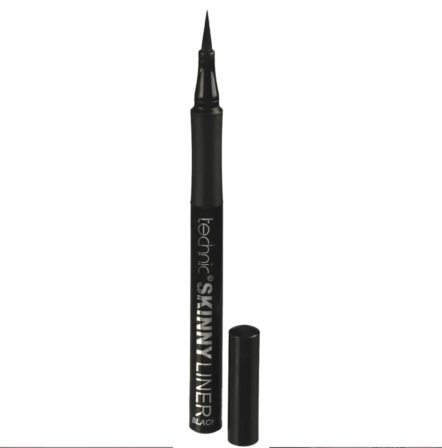 Technic Technic Skinny Felt Tip Liquid Eyeliner - Black Precision Tip & Soft Grip Pen For Long Lasting