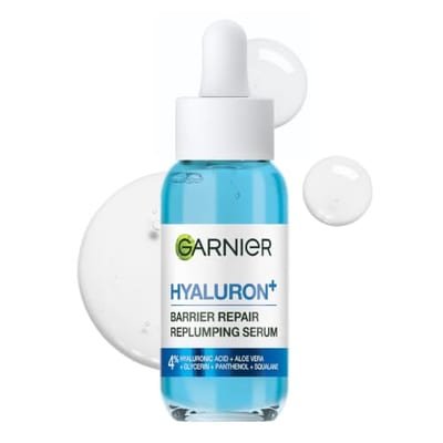 Garnier Garnier Hyaluron Barrier Repair Replumping Serum 4% Hyaluronic Acid Aloe Vera Glycerin Panthenol Squalane, 30ml