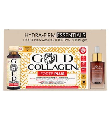 Gold Collagen Gold Collagen Hydra-Firm Bundle Br/>Limited Edition Featuring Forte Plus Skincare Supplement + Night Renewal Face Serum