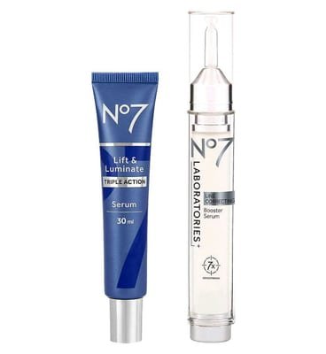 NO7 No7 Laboratories Line Correcting Booster Serum & Lift Luminate Triple Action 30Ml Bundle